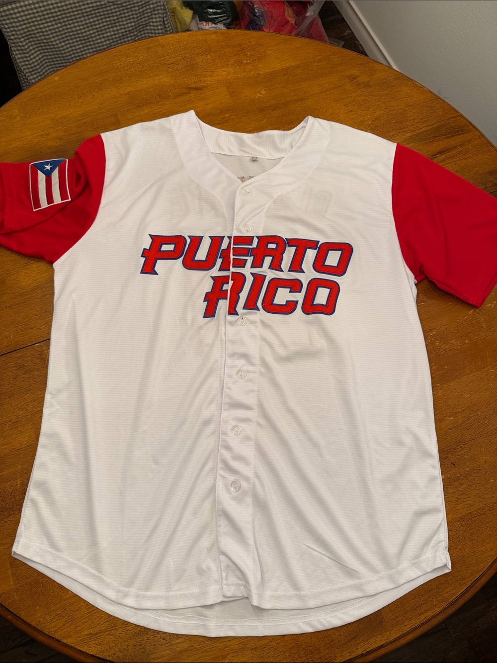 Puerto Rico Baseball Jersey for Men - White with Red Sleeves xxl Roberto Clement